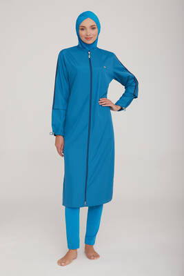 Remsa - Long Full Length Fully Covered Hijab Swimsuit Aletha 1314 Petrol Remsa Swimsuit (1) Remsa - Long Full Length Fully Covered Hijab Swimsuit Aletha 1314 Petrol Remsa Swimsuit (1)