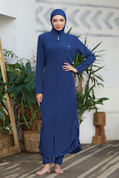 Remsa Mayo - Long Full Length Fully Covered Hijab Swimsuit Winta 4065 Navy Blue Remsa Swimwear