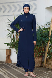 Remsa Mayo - Long Full Length Fully Covered Hijab Swimsuit Winta 4065 Navy Blue Remsa Swimwear