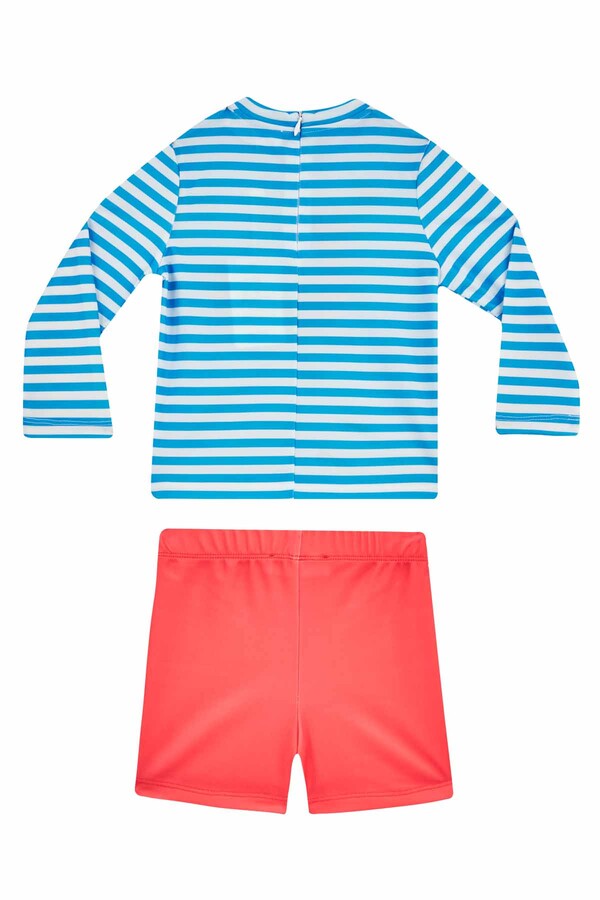 Long-Sleeve Shorts Kids' Swimmer Swimsuit UV Protected Andy 5546 Blue - Thumbnail