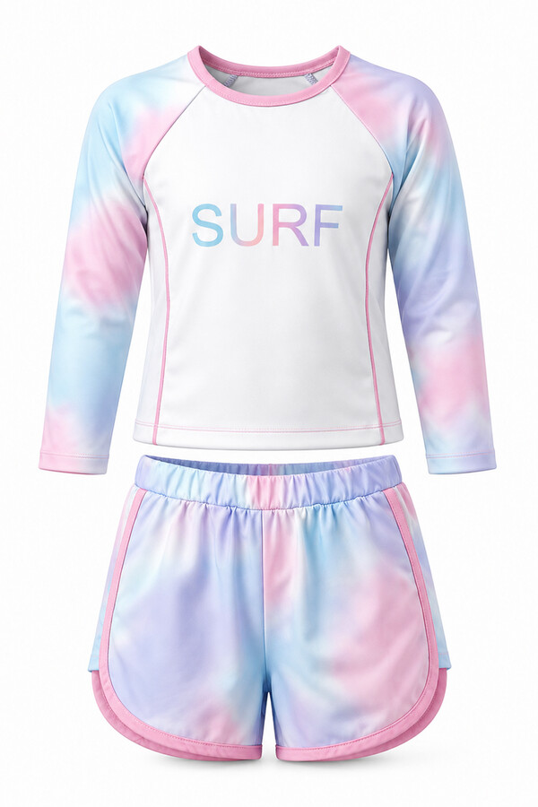 Long Sleeve Swimsuit Set for Girls - Thumbnail
