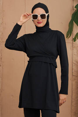 Remsa - Lycra Full Cover Butterfly Wrap Hijab Swimsuit 4024 Black (1) Remsa - Lycra Full Cover Butterfly Wrap Hijab Swimsuit 4024 Black (1)