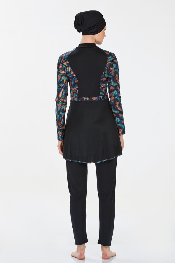 Lycra Full Cover Swimsuit Jalissa 9227 Black - Thumbnail