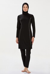 Rozamay - Lycra Full Cover Swimsuit Rozzr 9021 Black