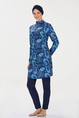 Rozamay - Lycra Full Coverage Burkini Arıa 9207 Dark Navy (1)