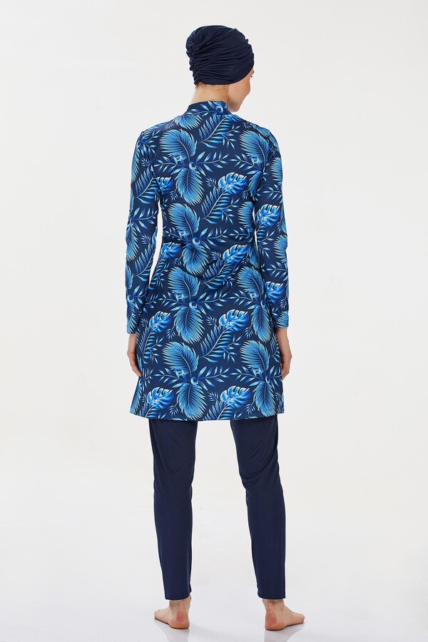 Lycra Full Coverage Burkini Arıa 9207 Dark Navy - Thumbnail