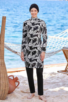 Rozamay - Lycra Full Coverage Hijab Swimsuit Merıah 9206 Black Rozamay - Lycra Full Coverage Hijab Swimsuit Merıah 9206 Black