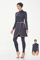 Maresiva - Lycra Full Coverage Hijab Swimsuit Torı 8230 Anthracite