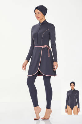 Maresiva - Lycra Full Coverage Hijab Swimsuit Torı 8230 Anthracite Maresiva - Lycra Full Coverage Hijab Swimsuit Torı 8230 Anthracite
