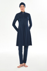 Rozamay - Lycra Full Coverage Long Modest Swimsuit 3128 Dark Navy05