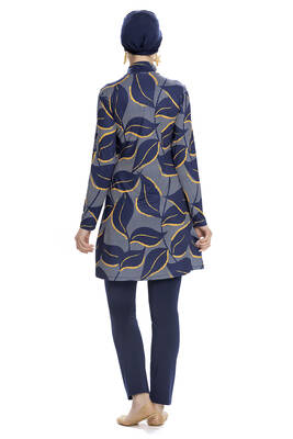 Armes - Lycra Full-Coverage Modest Swimsuit 252-504 Navy Blue (1) Armes - Lycra Full-Coverage Modest Swimsuit 252-504 Navy Blue (1)