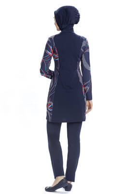 Armes - Lycra Full Coverage Modest Swimsuit 266 02 Navy Blue (1) Armes - Lycra Full Coverage Modest Swimsuit 266 02 Navy Blue (1)