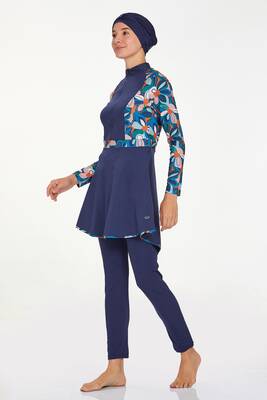 Adasea - Lycra Full Coverage Modest Swimsuit Berta 4529 Dark Navy (1) Adasea - Lycra Full Coverage Modest Swimsuit Berta 4529 Dark Navy (1)