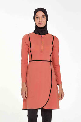 Remsa - Lycra Full Coverage Modest Swimsuit Ella 4546 Cinnamon (1) Remsa - Lycra Full Coverage Modest Swimsuit Ella 4546 Cinnamon (1)