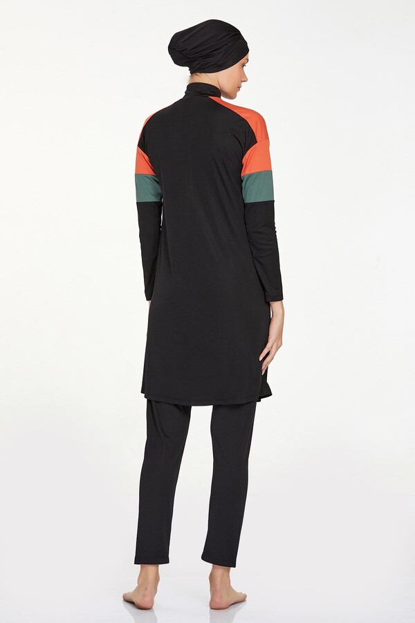 Lycra Full-Covered Burkini Merlin 9241 Black - Thumbnail
