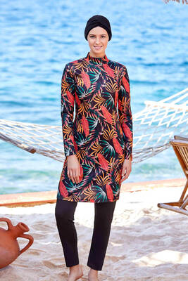 Rozamay - Lycra Full-Covered Hijab Swimsuit Dionne 9205 Black Rozamay - Lycra Full-Covered Hijab Swimsuit Dionne 9205 Black