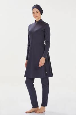 Rozamay - Lycra Full-Covered Hijab Swimsuit Maysız Plain 9020 Anthracite (1) Rozamay - Lycra Full-Covered Hijab Swimsuit Maysız Plain 9020 Anthracite (1)