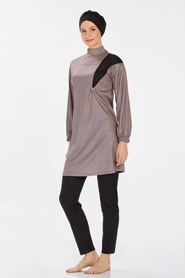 Rozamay - Lycra Full Covered Hijab Swimsuit Rozamay Alanya 9238 Mink Rozamay - Lycra Full Covered Hijab Swimsuit Rozamay Alanya 9238 Mink