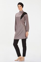 Rozamay - Lycra Full Covered Hijab Swimsuit Rozamay Alanya 9238 Mink
