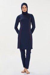 Remsa - Lycra Full-Covered Hijab Swimsuit Rozzr 9021 Dark Navy Blue