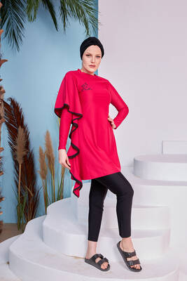 Remsa - Lycra Full Covered Hijab Swimsuit Tuna Bordeaux 2239 Remsa - Lycra Full Covered Hijab Swimsuit Tuna Bordeaux 2239