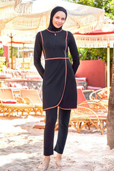 Remsa Mayo - Lycra Full Covered Modest Swimsuit Ella 4546 Black