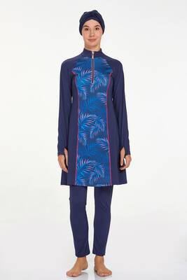 Adasea - Lycra Full-Covered Modest Swimwear Cholıe 4521 Dark Navy (1) Adasea - Lycra Full-Covered Modest Swimwear Cholıe 4521 Dark Navy (1)