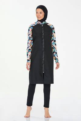 Maresiva - Lycra Full-Covered Modest Swimwear Elena 8266 Black (1) Maresiva - Lycra Full-Covered Modest Swimwear Elena 8266 Black (1)