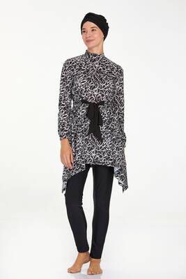 Adasea - Lycra Full-Covered Modest Swimwear Kye 4510 Black (1) Adasea - Lycra Full-Covered Modest Swimwear Kye 4510 Black (1)