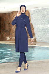 Armes - Lycra Fully Covered Hijab Swimsuit 1266/02 Dark Navy Blue