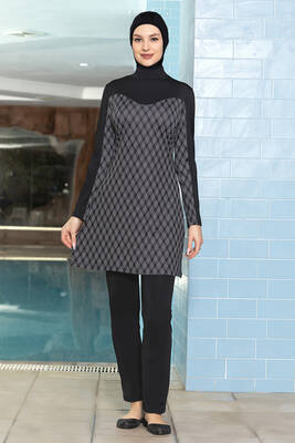 Armes - Lycra Fully Covered Hijab Swimsuit 1272 Black Armes - Lycra Fully Covered Hijab Swimsuit 1272 Black