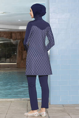 Armes - Lycra Fully Covered Hijab Swimsuit 1272 Navy Blue (1) Armes - Lycra Fully Covered Hijab Swimsuit 1272 Navy Blue (1)