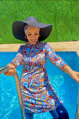 Remsa - Lycra Fully Covered Hijab Swimsuit Colorful R014 Fairyde