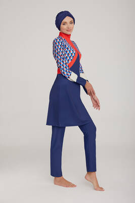 Remsa - Lycra Fully Covered Hijab Swimsuit Lulu 4409 Dark Navy Blue Remsa Swimwear (1)