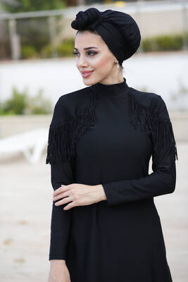 Remsa - Lycra Fully Covered Hijab Swimsuit Ramira 4105 Black Remsa Swimwear