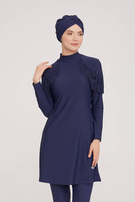 Remsa - Lycra Fully Covered Hijab Swimsuit Ramira 4105 Dark Navy Blue Remsa Swimsuit Remsa - Lycra Fully Covered Hijab Swimsuit Ramira 4105 Dark Navy Blue Remsa Swimsuit