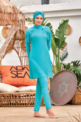 Remsa - Lycra Fully Covered Hijab Swimsuit Ramira 4105 Mint Remsa Swimsuit Remsa - Lycra Fully Covered Hijab Swimsuit Ramira 4105 Mint Remsa Swimsuit