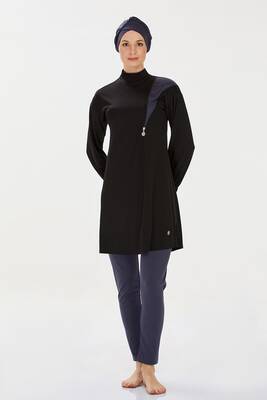 Rozamay - Lycra Fully Covered Hijab Swimsuit Rozamay Area 9238 Black Rozamay - Lycra Fully Covered Hijab Swimsuit Rozamay Area 9238 Black