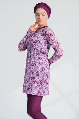 Remsa - Lycra Fully Covered Hijab Swimsuit Yüsra Mor 2236 Remsa - Lycra Fully Covered Hijab Swimsuit Yüsra Mor 2236