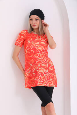 Remsa - Lycra Half-Closed Swimsuit 2415 Helen Orange Remsa - Lycra Half-Closed Swimsuit 2415 Helen Orange