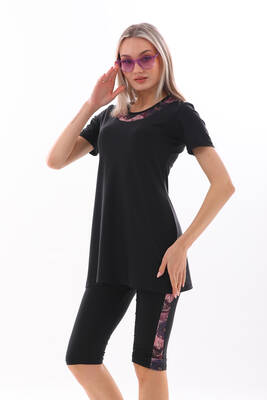 Remsa - Lycra Half-Closed Swimsuit 2416 Amber Purple Remsa - Lycra Half-Closed Swimsuit 2416 Amber Purple