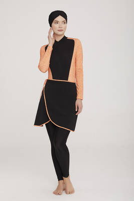 Remsa - Remsa Swimwear Lycra Hijab Swimsuit That Can Be Wear In 3 Different Ways Ermira 4456 Orange (1) Remsa - Remsa Swimwear Lycra Hijab Swimsuit That Can Be Wear In 3 Different Ways Ermira 4456 Orange (1)