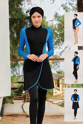 Remsa Mayo - Remsa Swimwear Lycra Hijab Swimsuit That Can Be Wear In 3 Different Ways Ermira 4456 Sax Blue