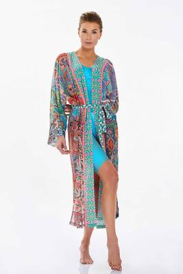 Lapieno - Mayo Üzerine Tek Pareo Kaftan Akden 6128 Turkuaz (1)