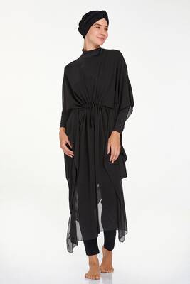 Adasea - Mayo Üzerine Tek Pareo Kaftan Lına 6039 Siyah (1)