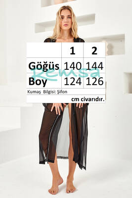 Mayo Üzerine Tek Pareo Kimono 4829 Siyah · 4