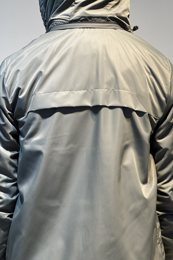 Men's Hooded Winter Coat with Pocket Details - Thumbnail