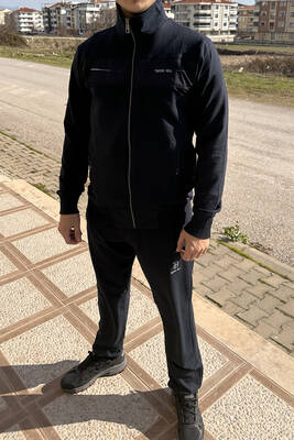 Remsa Sportswear - Men Lycra Combed Cotton Tracksuit Set 2710 Dark Blue (1)