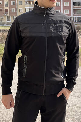 Remsa Sportswear - Men Lycra Combed Cotton Tracksuit Set 2711 Black