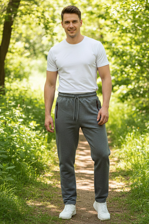 Men's 3-Pocket Elastic Waist Jogger Pants 5059 Anthracite - Thumbnail